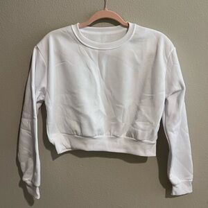 White long sleeve crop top. Cotton. Size XS.